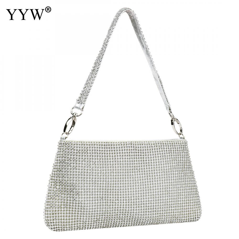 New Rhinestone Underarm Bag Fashionable Versatile Compact And Portable European Style For Woman Daily Wear Or Matching