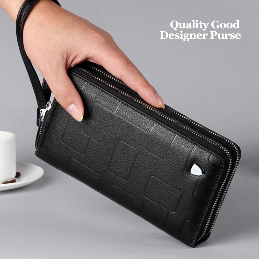 New Fashion Men's Wallet High Quality Genuine Leather Card Holder Designer Purse Mens Card Wallets Big Capacity Cardholder Bag