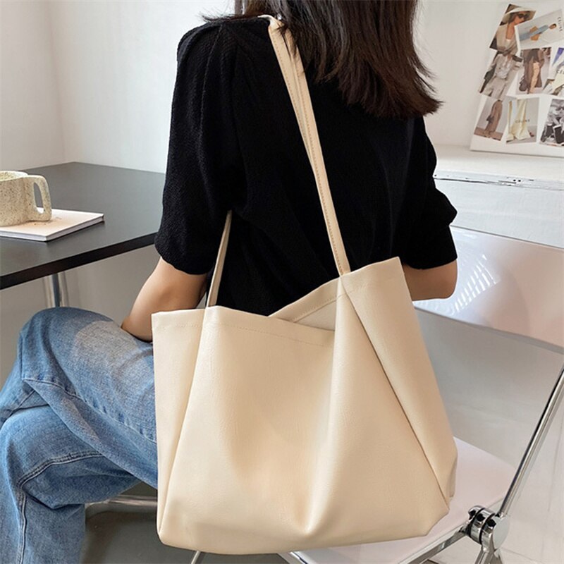 Women Leather Handbags Women's PU Tote Bag Large Capacity Female Shoulder Bags Solid Casual Women Bags Bolsas Femininas