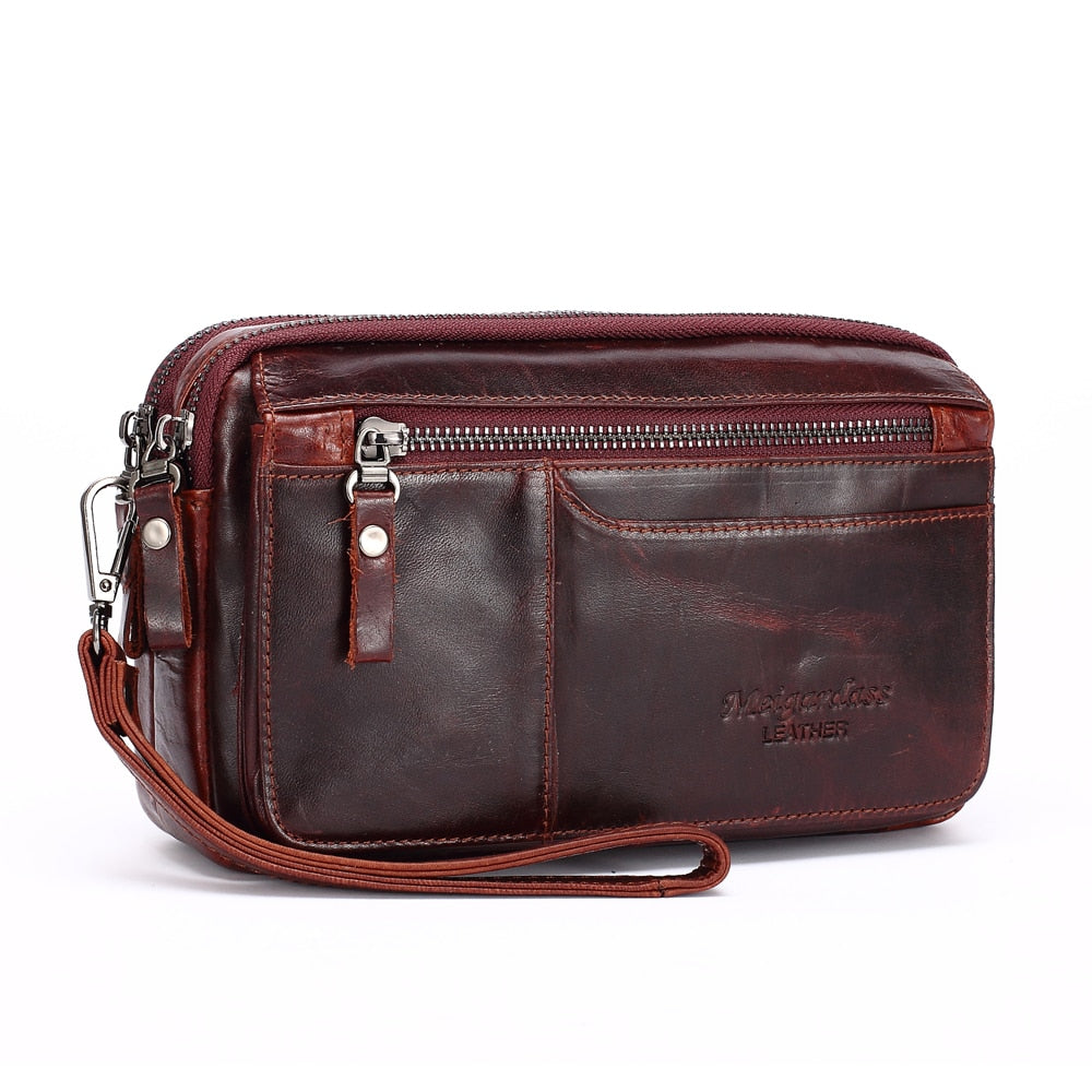 Men's Clutch Bags for men Genuine Leather Handbag Male Long Money Wallets Mobile Phone Pouch man Party Clutch Coin Purse