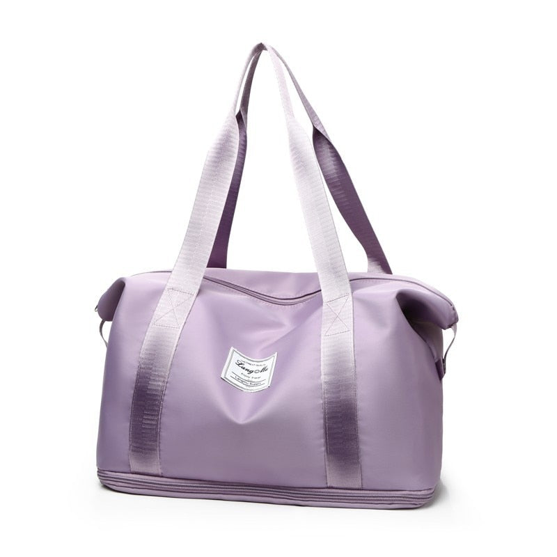 Fashionable Dry And Wet Separation One-Shoulder Carry-On Duffel Bag, Lady Large Capacity Extended Travel Bag