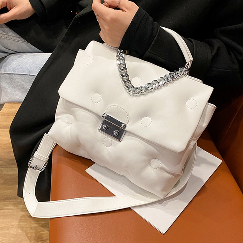 с доставкой Winter Retro Women's Shoulder padded quilted Bag luxury designer handbag Shopper Bags Space Pad Cotton Female