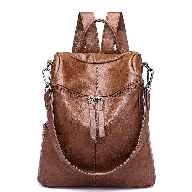 Korean Backpack Women The Wild Fashion Shoulder Travel Backack School Bag Waterproof Leisure Travel PU Leather Backpacks Black