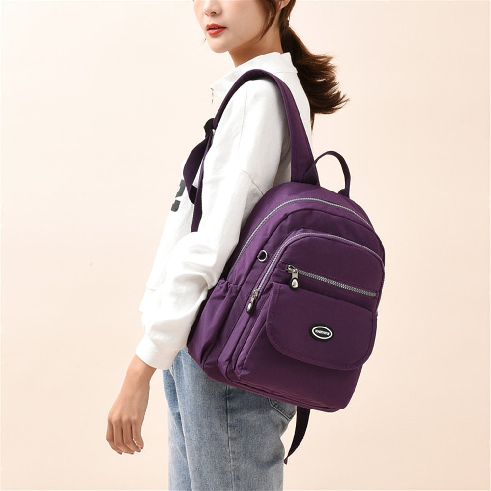 Fashion Women Backpack Waterproof School Backpacks for Teenagers Girls Nylon Cloth Shoulder Bag Ladies Travel Bookbag Mochilas