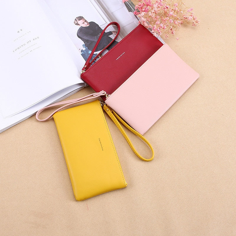 New Zipper Ladies Long Wallet Coin Purse Wallet PU Fashion Clutch Bag Large Capacity Ladies Wallet