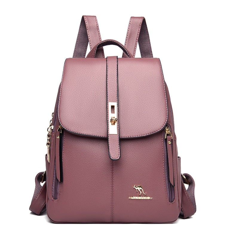 Winter Women Leather Backpacks Fashion Shoulder Bags Female Backpack Ladies Travel Backpack Mochilas School Bags For Girls
