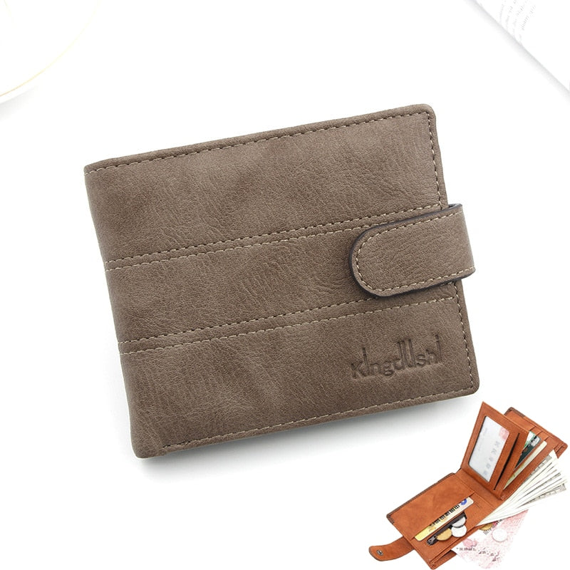 Men's wallet made of leather Wax oil skin purse for men Coin Purse Short Male Card Holder Wallets Zipper Around Money Bag