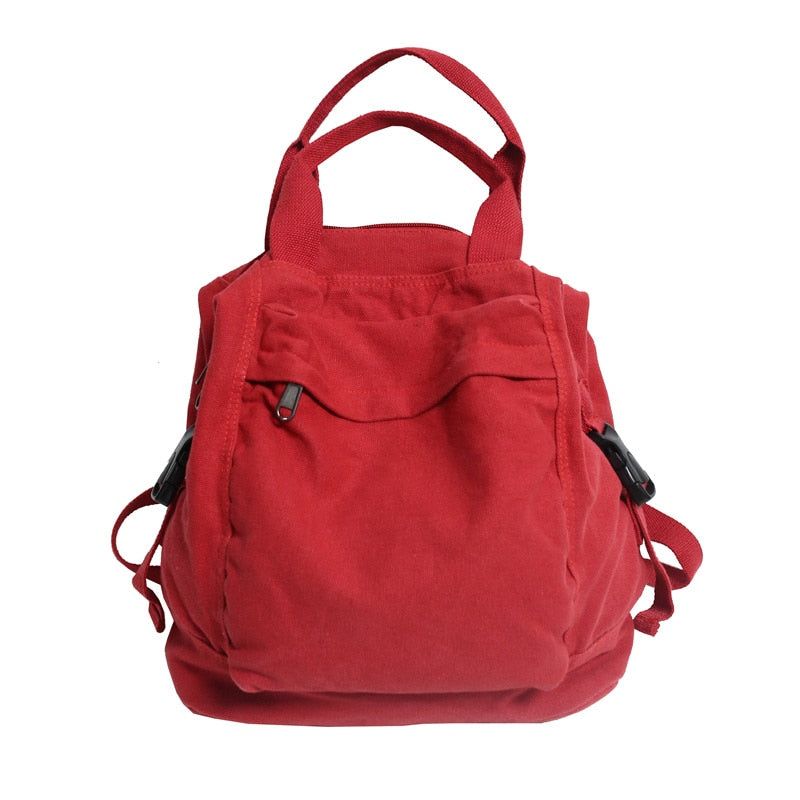 School Bag Student Shoulders Large Capacity Khaki Backpack Fashion Canvas Backpacks Female College Teen Computer Bag Mochila