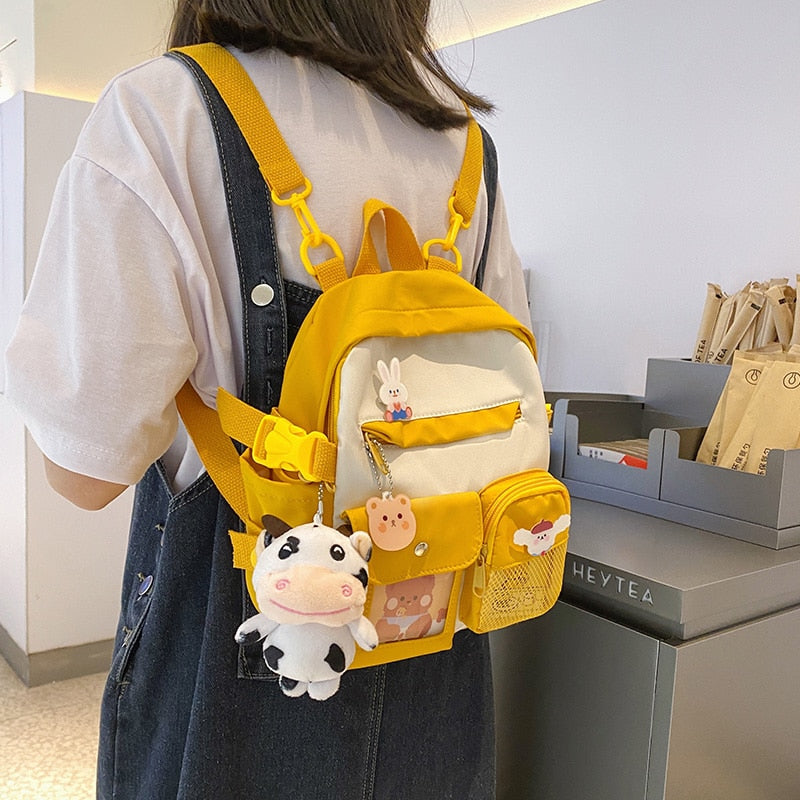 Summer Small Backpack Bag Women Cute Children's School Bags for Teenagers Female Ins Outing Dual-purpose Travel Backpacks Ladies