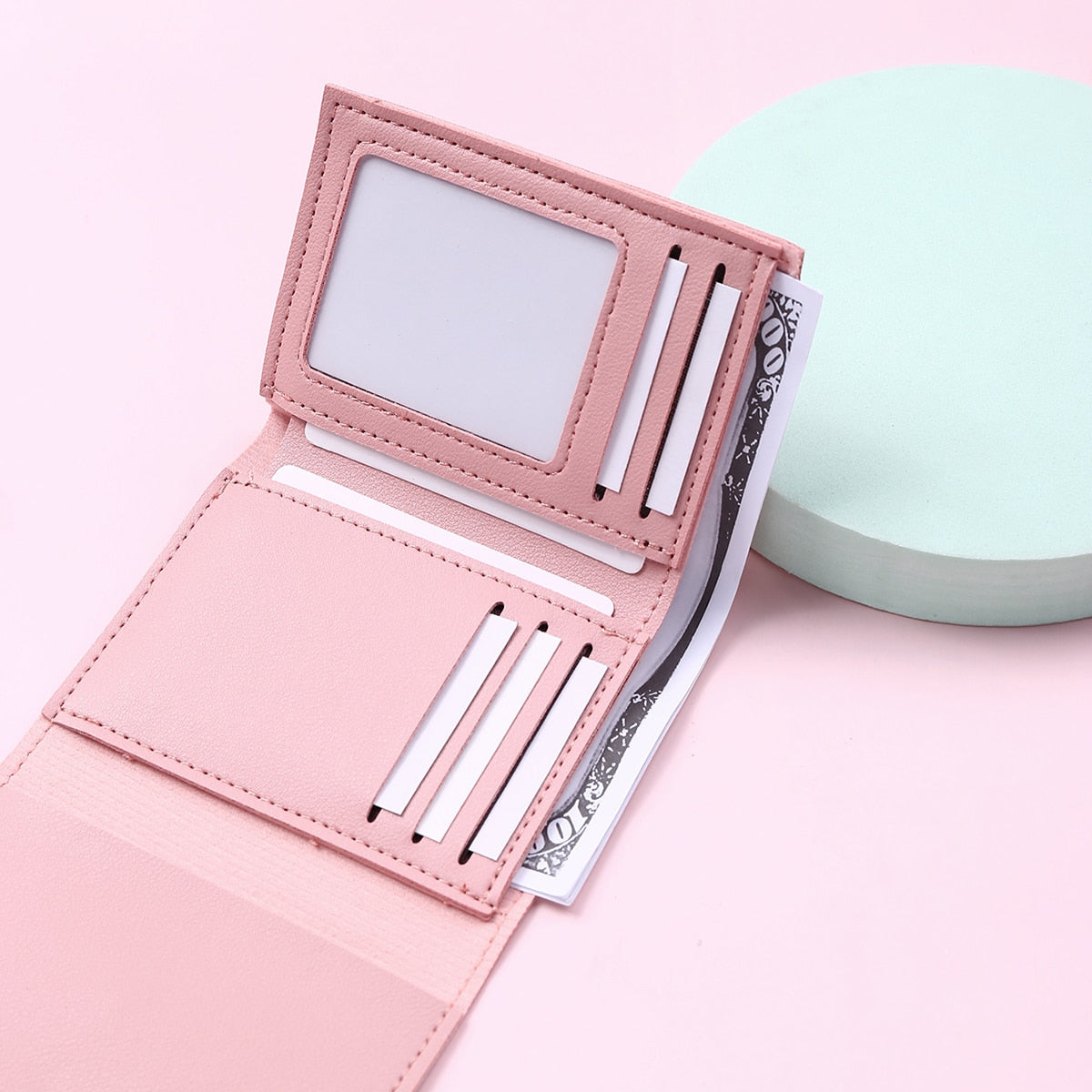 1PC Women Cute Flower Wallet Small Hasp Girl Wallet Brand Designed PU Leather Women Coin Purse Female Card Holder Wallet