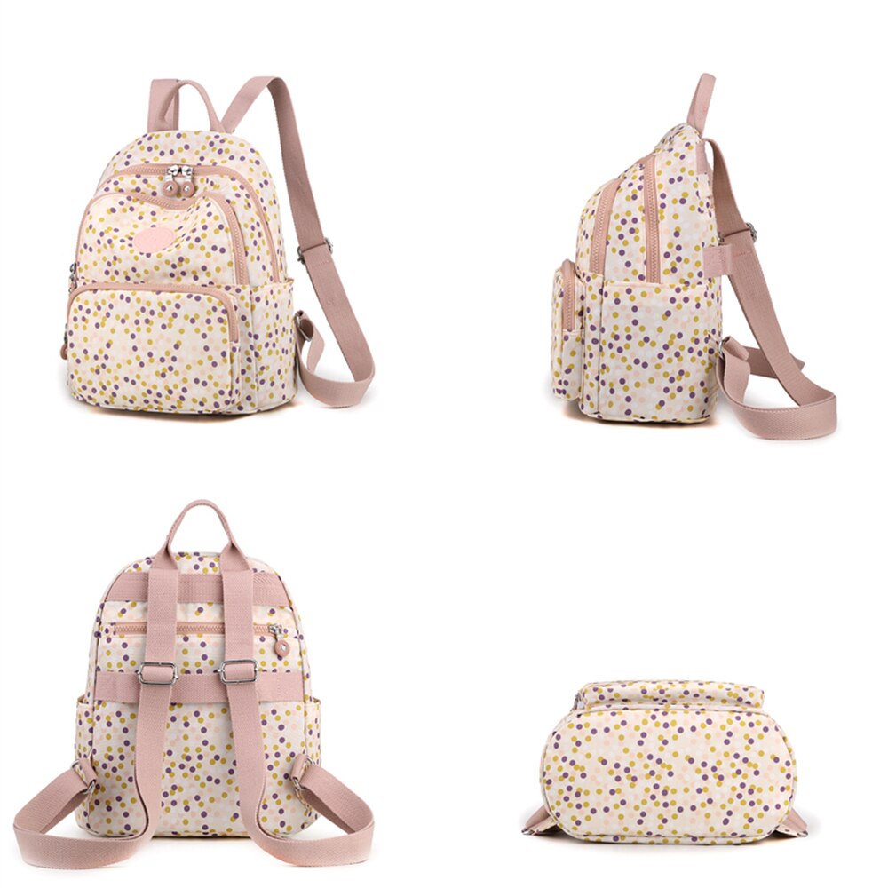 Fashion High Quality Nylon Women's Backpack New Flower Pattern Design Ladies Travel Backpack Shoulder Bag Mochilas De Mujer Sac