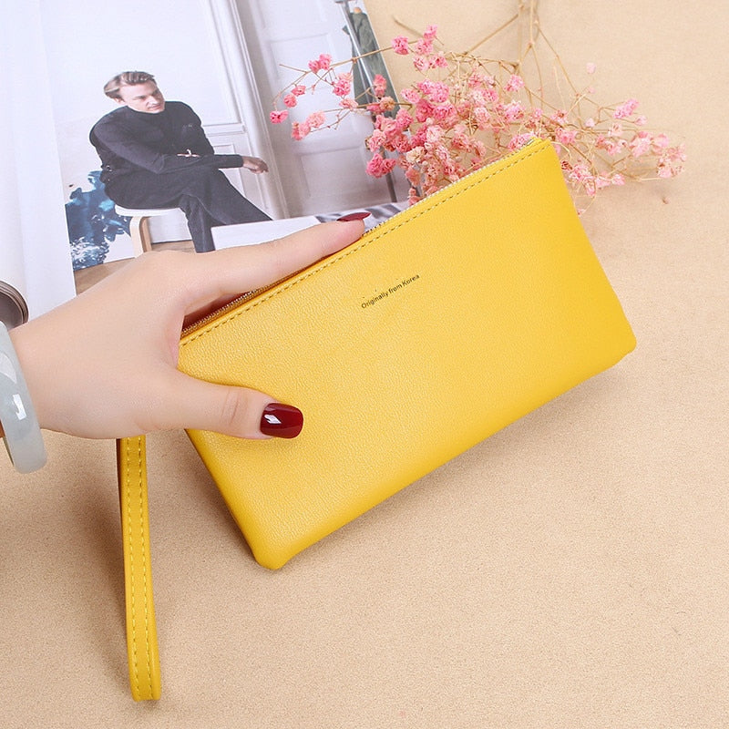 New Zipper Ladies Long Wallet Coin Purse Wallet PU Fashion Clutch Bag Large Capacity Ladies Wallet