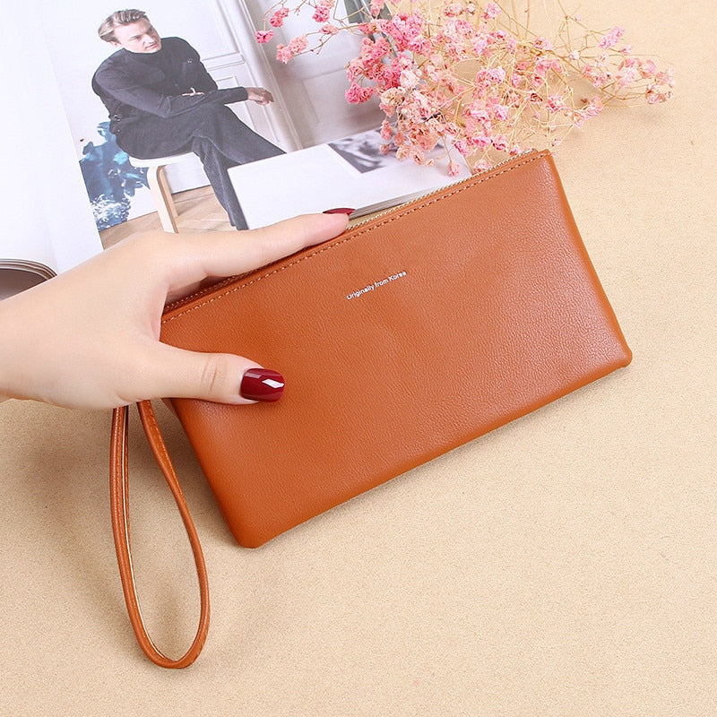 New Zipper Ladies Long Wallet Coin Purse Wallet PU Fashion Clutch Bag Large Capacity Ladies Wallet