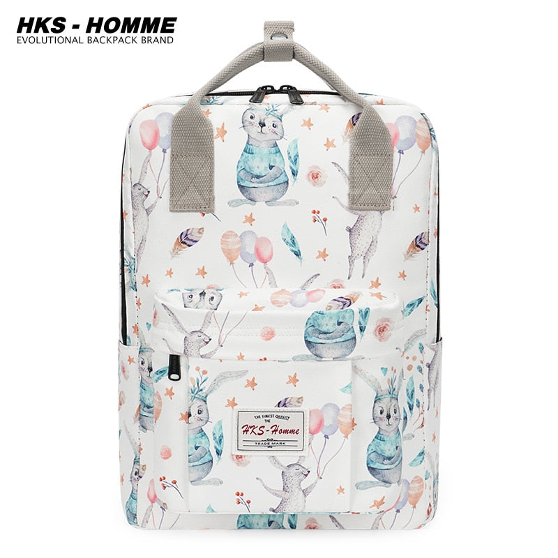 Fashion Women Backpack for School Teenagers Girls Stylish School Bag Ladies Canvas Fabric Backpack Female Bookbag laptopbag