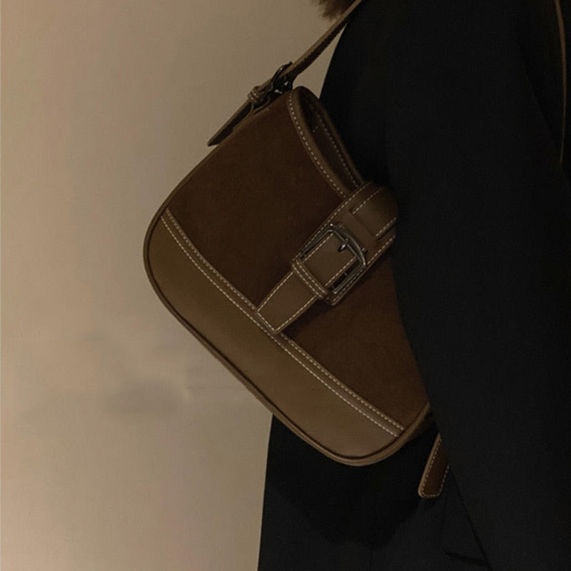 Shoulder Bags Women High Quality Brown Autumn Winter All-match Ladies Luxury Design Zipper Vintage Underarm Korean Ins Handbags