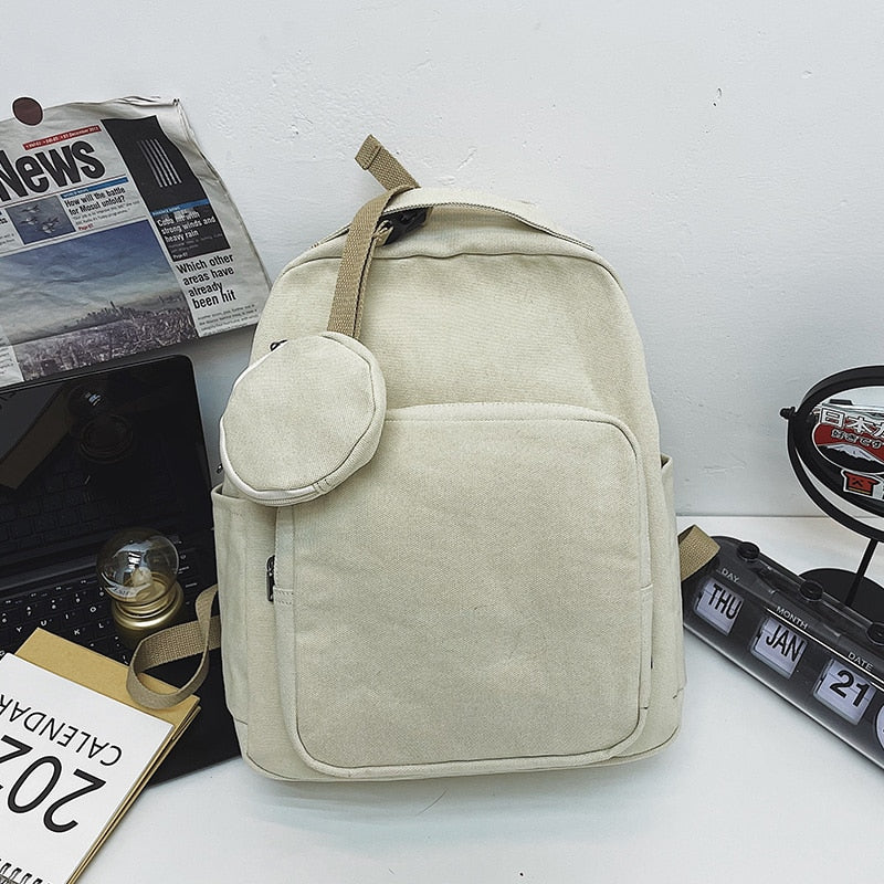 New Green Leisure Backpack Teen College Student Girl Bookl Bag Boy Travel Rucksack Fashion Women's School Bag Female Mochila