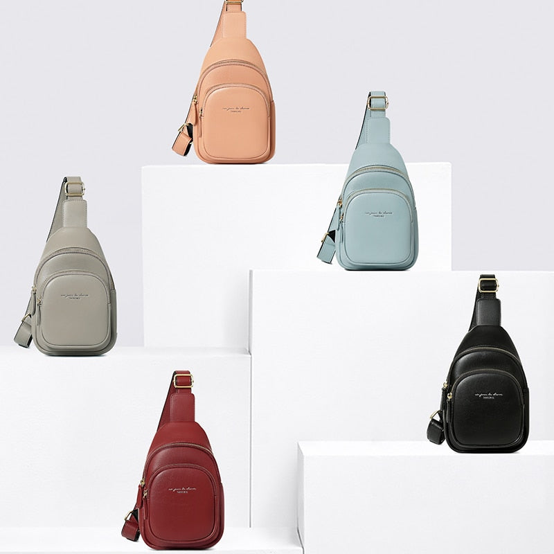 Fashion Chest & Waist Packs For Women Pu Leather Street Shoulder Bags High Quality Crossbody Bags Female Hip Hop Purses