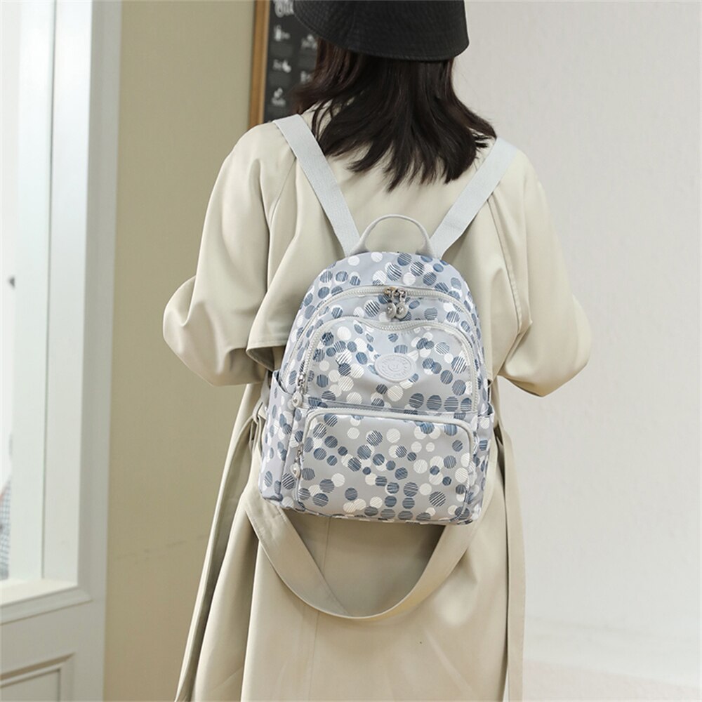 Fashion High Quality Nylon Women's Backpack New Flower Pattern Design Ladies Travel Backpack Shoulder Bag Mochilas De Mujer Sac