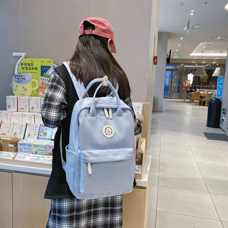 DCIMOR New Waterproof Nylon Women Backpack Female Multifunction Travel Bag Teenager Girls Korean Style Schoolbag Student Bookbag
