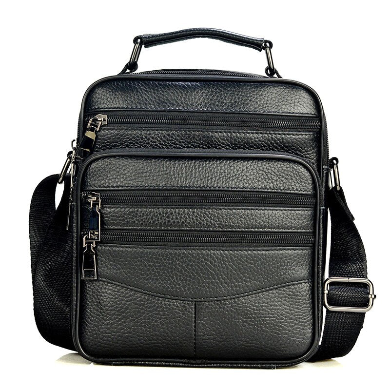 Men Genuine Leather Handbags Male High Quality Cowhide Leather Messenger Bags Men's Ipad Business Bag Middle Size Briefcase Tote