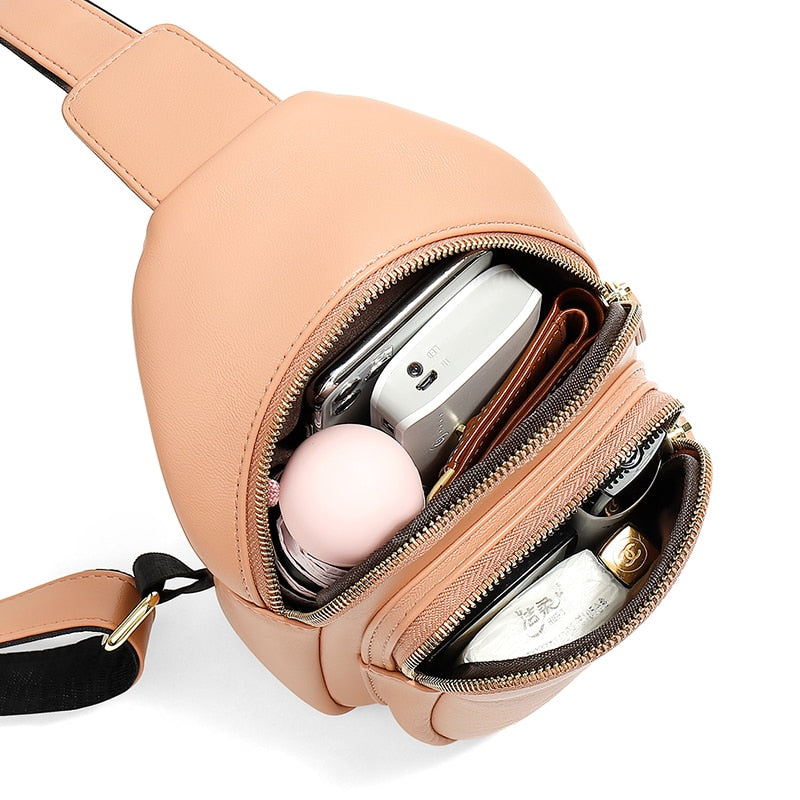 Fashion Chest & Waist Packs For Women Pu Leather Street Shoulder Bags High Quality Crossbody Bags Female Hip Hop Purses