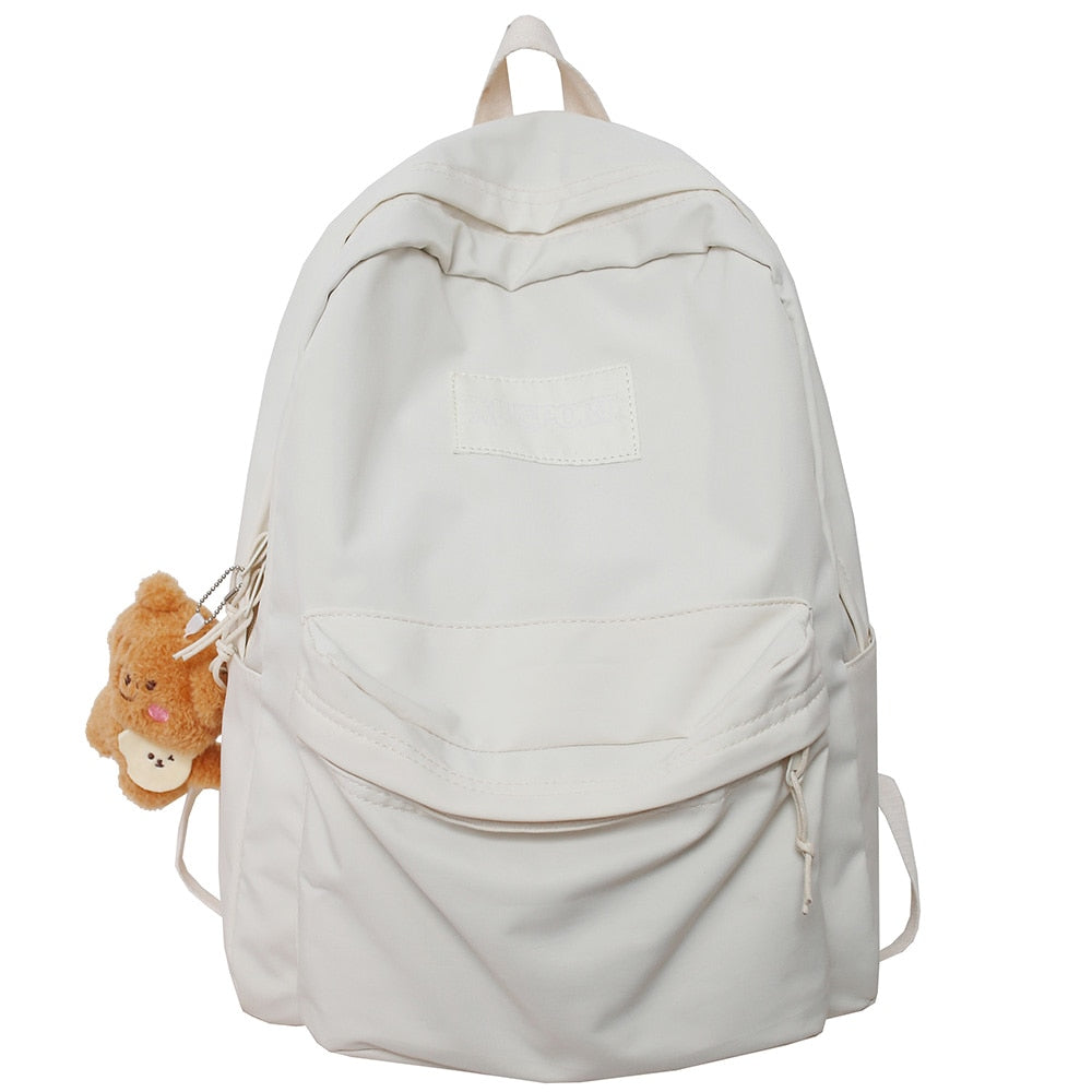 Book Black Ladies Backpacks Kawaii Girl School Nylon Bag Teen College Student Female Backpack Waterproof Cute Women Bags Fashion