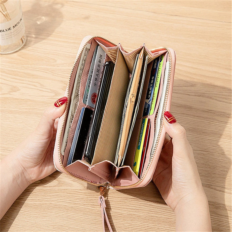 Fashion Women's Pu Leather Long Wallets Sequins Patchwork Glitter Wallet Coin Purse Female Wallets Girls Gifts Wholesale