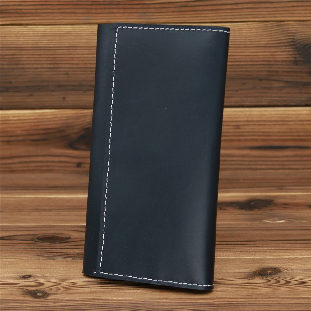 Vintage Men's Long Wallet Man Genuine Leather Purse Clutch Wallets First Layer Real Leather Multi-Card Retro Card Holder Wallets