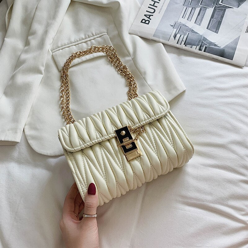 retro chain handbag new fashion high quality PU soft leather women's designer shoulder messenger bag