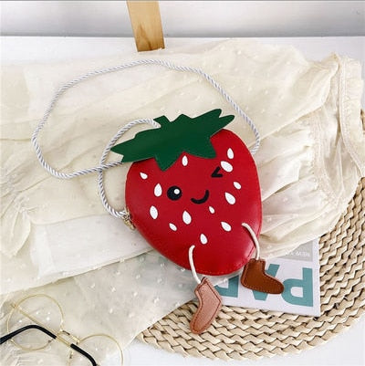 Lovely Children's PU Leather Red Messenger Bag Cute Girls Cartoon Shoulder Bags Princess Accessories Mini Coin Purse Handbags