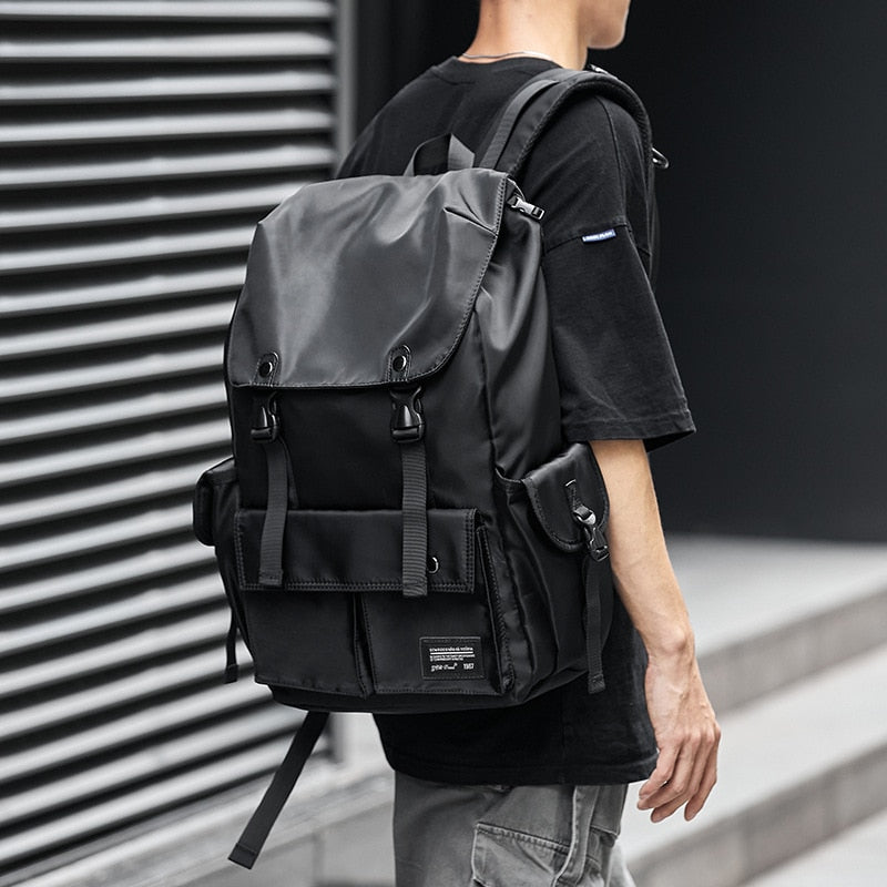 Men's Fashion Backpack Large-capacity Outdoor Travel Waterproof Zipper Sports Backpack College Student Laptop School Bag