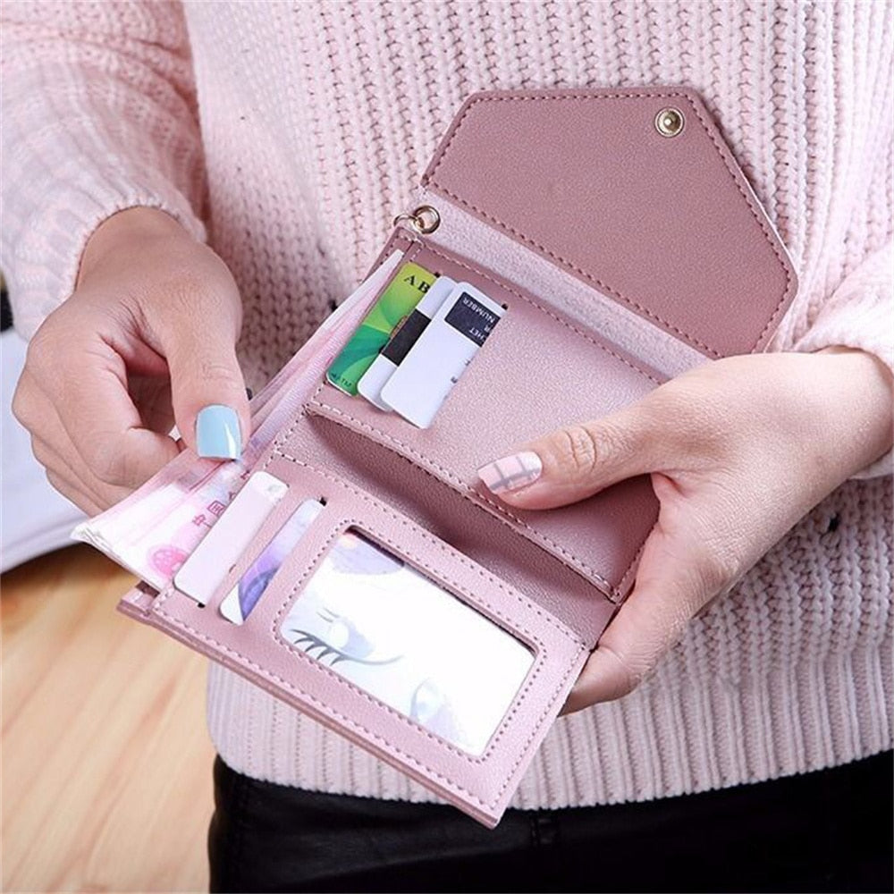 Spring and Summer New Short Hand-held Trend Heart-shaped Pendant Simple Fashion Multi-functional Lychee Pattern Women's Wallet