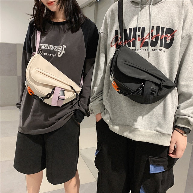 MJ Fashion Nylon Crossbody Bag Unisex Shoulder Handbag Versatile Chain Messenger Bags High Capacity New Chest Packs