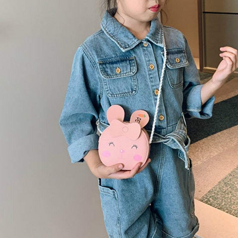 Lovely Children's PU Leather Red Messenger Bag Cute Girls Cartoon Shoulder Bags Princess Accessories Mini Coin Purse Handbags