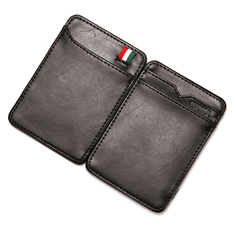 CUIKCA Magic Wallet Thread Unisex Wallet Purse Magic Money Clip Elastic Band Slim Leather Wallet Business ID Credit Card Case