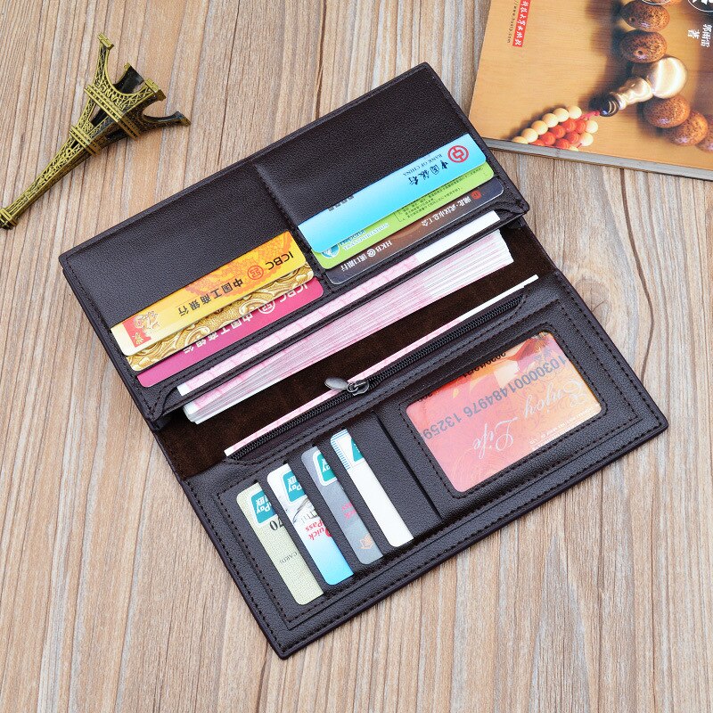 New Men's Wallets Men's Long Wallets Fashion Embossed Vertical Open Suit Bag Large Capacity Plus Soft Wallet
