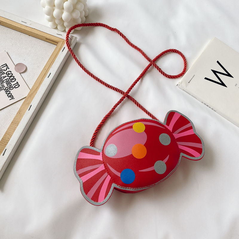 Lovely Children's PU Leather Red Messenger Bag Cute Girls Cartoon Shoulder Bags Princess Accessories Mini Coin Purse Handbags