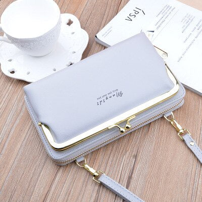 Women Bag Big Screen Phone Bag Women's Wallet Long Zipper Shoulder Bag Fashion Messenger Bag Coin Purse Leather Crossbody Wallet
