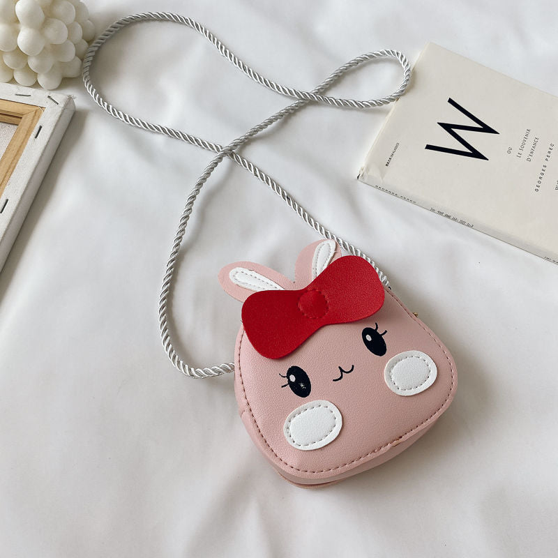 Lovely Children's PU Leather Red Messenger Bag Cute Girls Cartoon Shoulder Bags Princess Accessories Mini Coin Purse Handbags