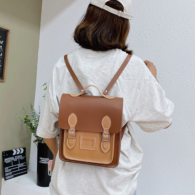 Retro Handmade Backpack Shoulder Messenger Bag New Hand-Woven Bag Diy Material Back Cambridge Bag Homemade Gift