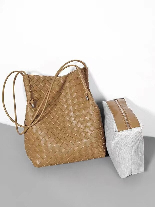 Weave Tote Bucket Bag New High-quality Women's Luxury Brand Designer Handbags Travel Shoulder Bag Phone Purses Braided Bag