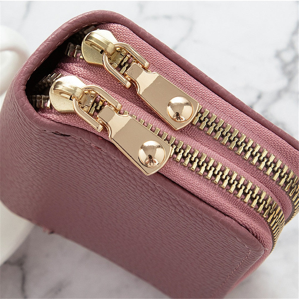 Women Men Wallets Zipper Mini Coin Purse PU Leather Lady Card Holder Men Card Case Multifunctional Leather Casual Purse
