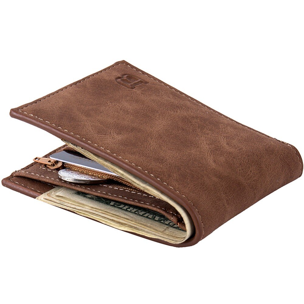 High quality men's retro matte PU leather men Wallets Wholesale short leather wallets card holders purse for men