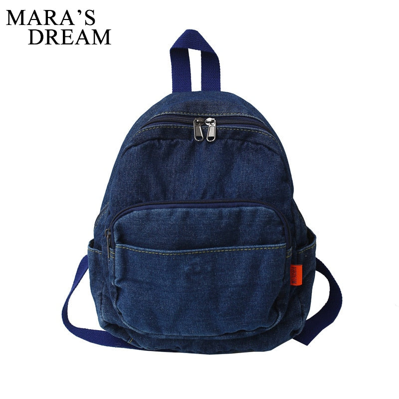 Mara's Dream Casual Large Capacity Denim Women Backpacks High Quality Ladies Daily Travel Bag Teenagers Girls School Schoolbag