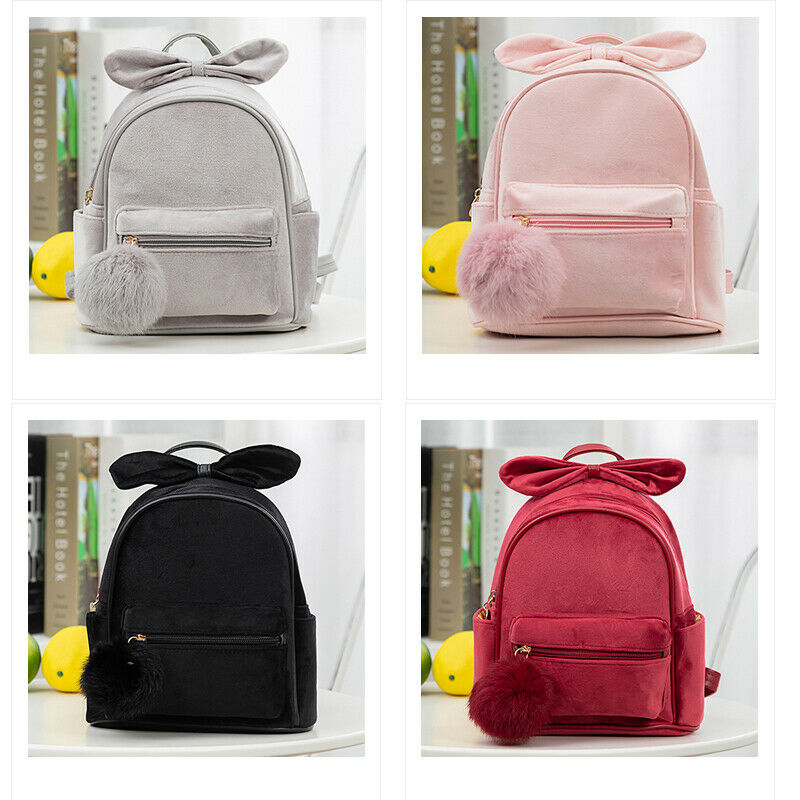 Baby Backpacks Kid Toddler Backpack Kindergarten Schoolbag Baby Cartoon Bowknot Shoulder Bag Plush Ball