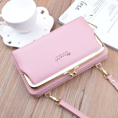 Women Bag Big Screen Phone Bag Women's Wallet Long Zipper Shoulder Bag Fashion Messenger Bag Coin Purse Leather Crossbody Wallet