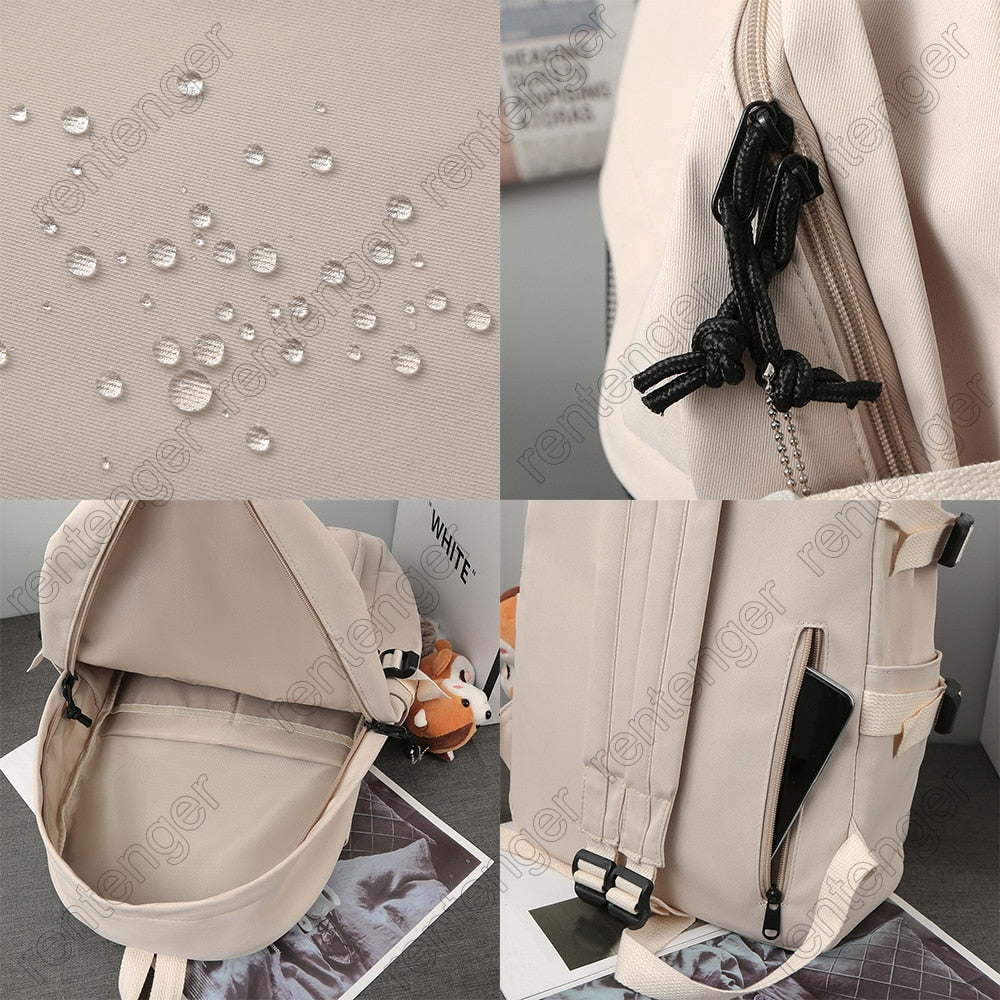 College Mesh Ladies Backpack Waterproof Female Fashion School Bag Laptop Student Girl Backpack Nylon Men Women Net Bag Book Male
