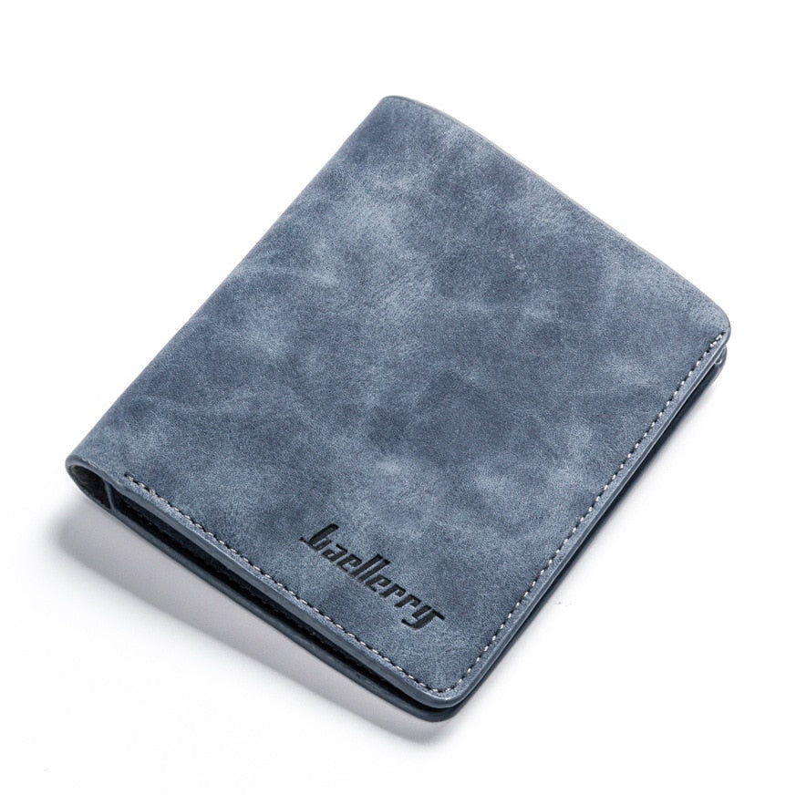 High quality men's retro matte PU leather men Wallets Wholesale short leather wallets card holders purse for men