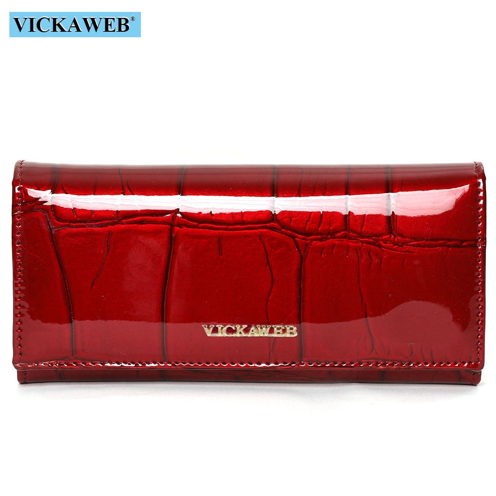 Free Gift Genuine Leather Women Wallet Magnetic Hasp Female Long Purse Ladies Coin Purses Fashion Wallets Women's Money Walet