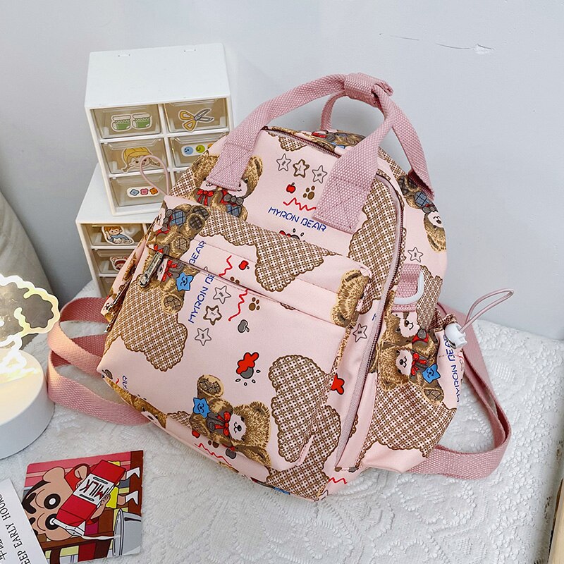 High quality cute printed backpack women's Kawaii multifunctional portable shoulder bag Fashion young female student school bag